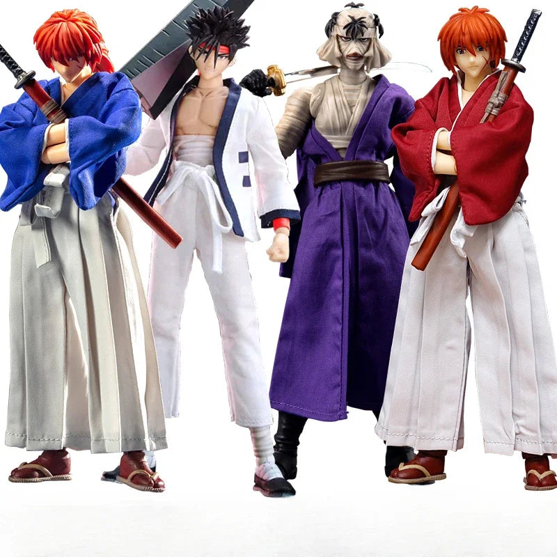 New Dasin GT Model Rurouni Kenshin HIMURA KENSHIN Himura SHF 1/12 Red / Blue/ 2nd Release PVC Action Figure Anime Model Toy