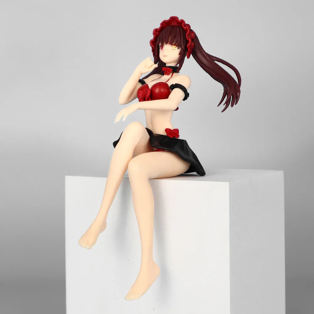 Anime Tokisaki Kurumi Figure Sitting pose Action Figure Swimsuit Style Model Desktop Ornaments Collection Child toy Gifts 16cm