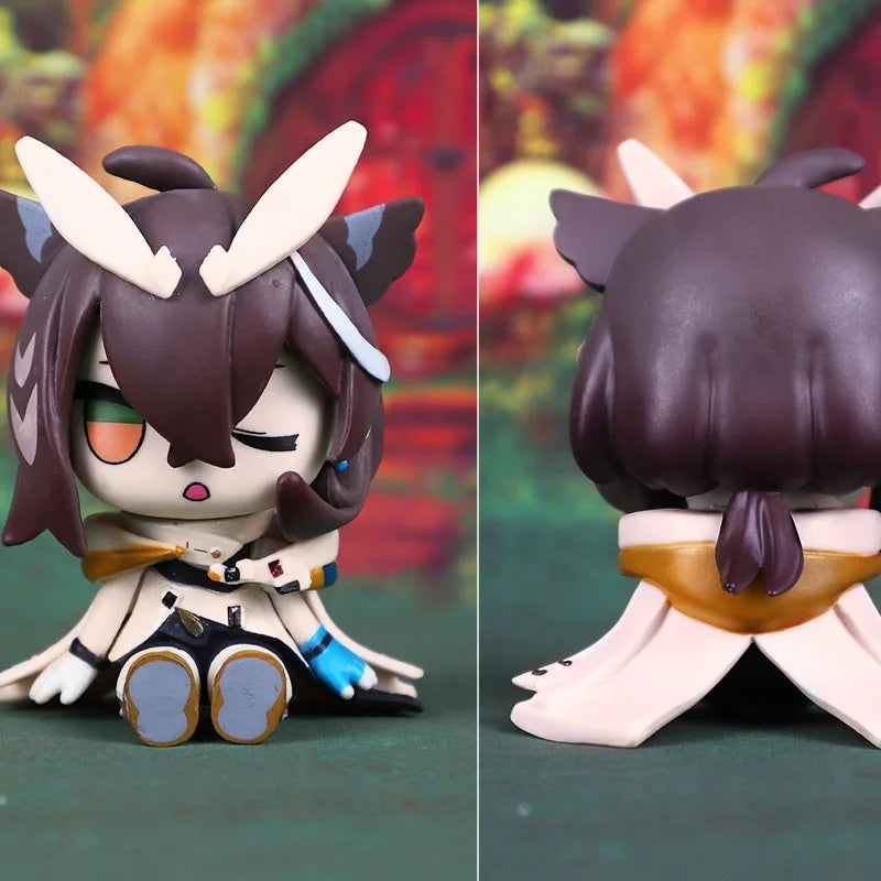 Sitting girl 7.5cm  Q Version Figure the Paradigmatic Model Toys Anime Game Periphery Kawaii Doll Gifts box packaging