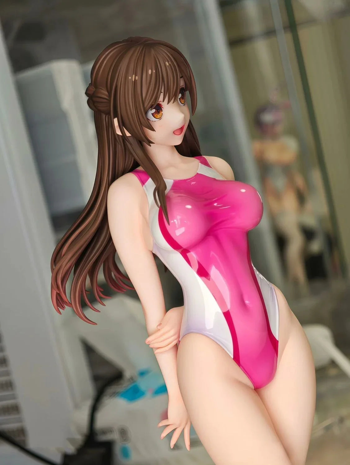 Stock Girlfriend Please Borrow Me Anime Figure Doll Mizuhara Chizuru Competitive Swimsuit Stance Decor Collection Christmas Gift