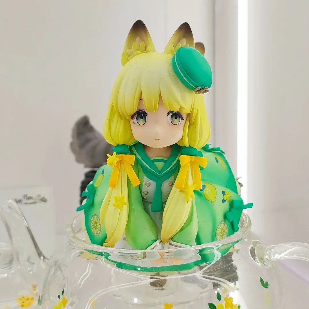 Genuine Ribose Star Tea Party Cat Lemon Cat Teapot Meow Action Figure Model Toy Desktop Collection Ornament Toy
