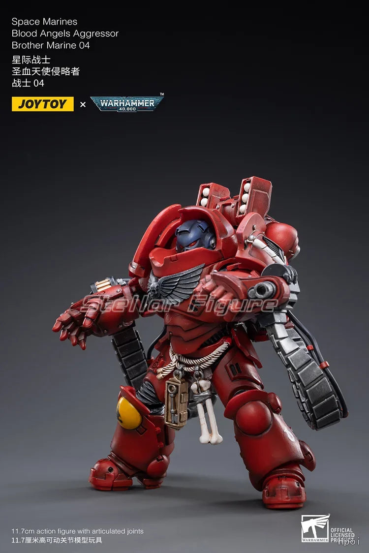 【SF】JOYTOY 1/18 Action Figure Space Marines Blood Angels Aggressor Brother Marine 04 Model Toys Gifts Collection Ornaments
