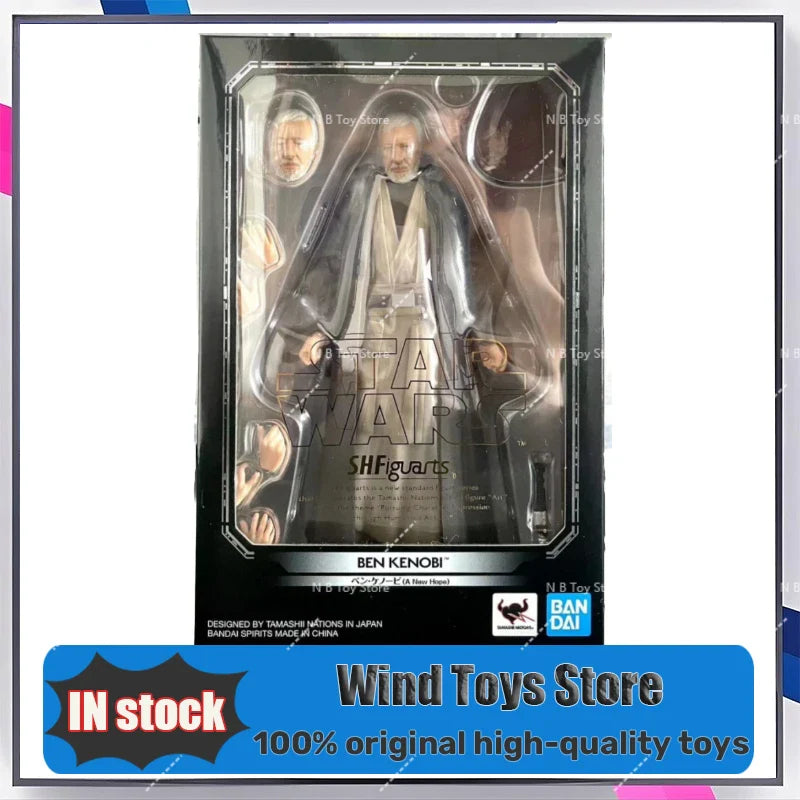 Original auf Lager Bandai SHF Star Wars Ben Kenobi Eine neue Hoffnung Klassische Figur Ansicht Fertige Anime Actionfigur Geschenk für Jungen