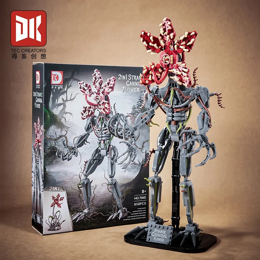 Horror Movie Stranger Chomper Figure Orchid Monsters Model Building Block Sets Toys Collector's Figure for Kids Halloween Gift