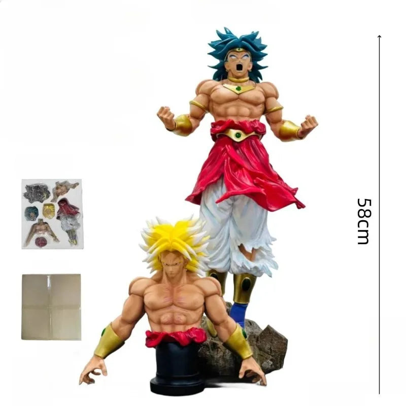 In Stock 58cm Anime Super Saiyan Figure Broli Action Figures GK Broly Model Collection Statue Desk Decor Doll for Kid Gifts Toys