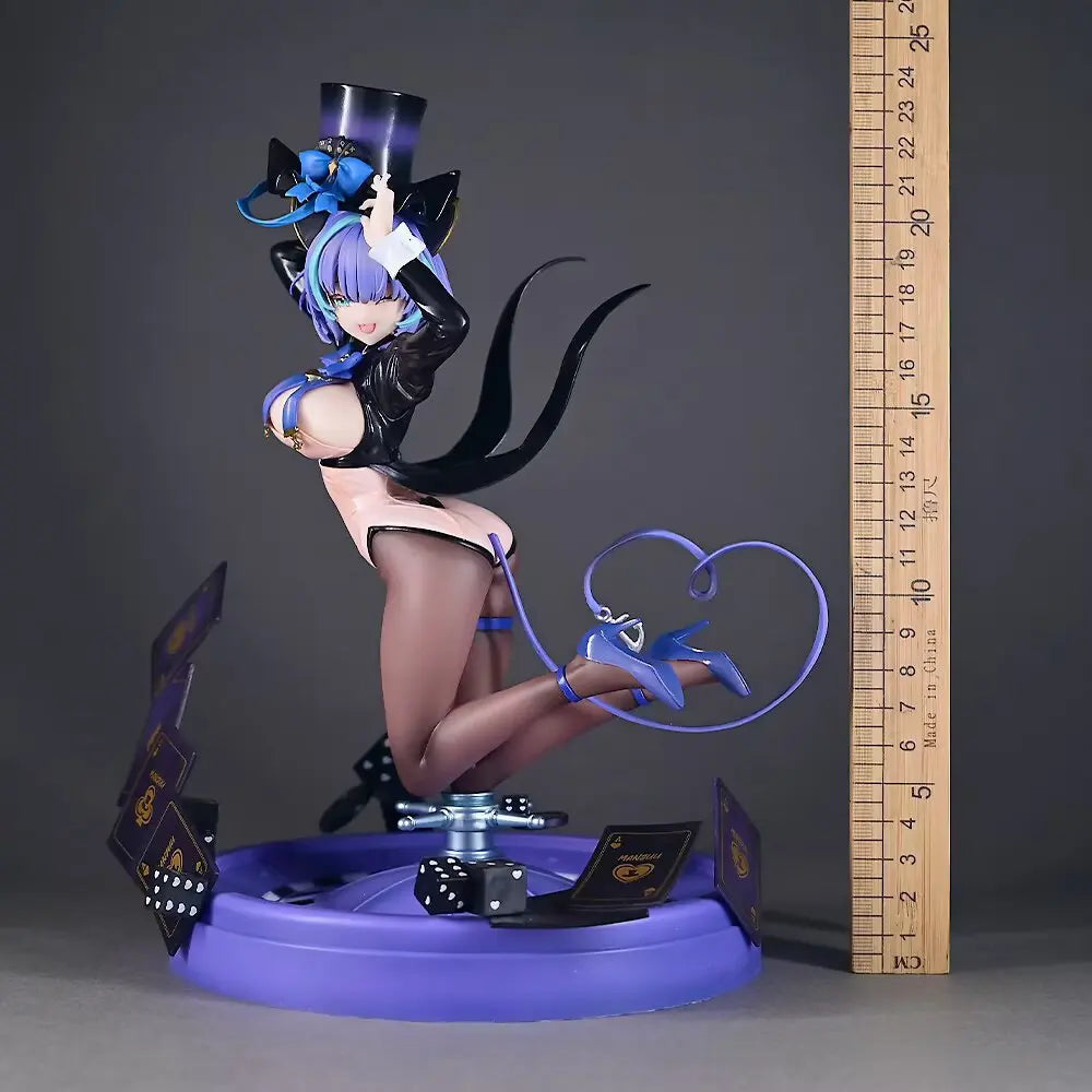 Azur Lane Cheshire Magician Girl GK Figure Purple Hair Magic Card Dice Themed Collectible Statue Desktop Decor For Anime Fans