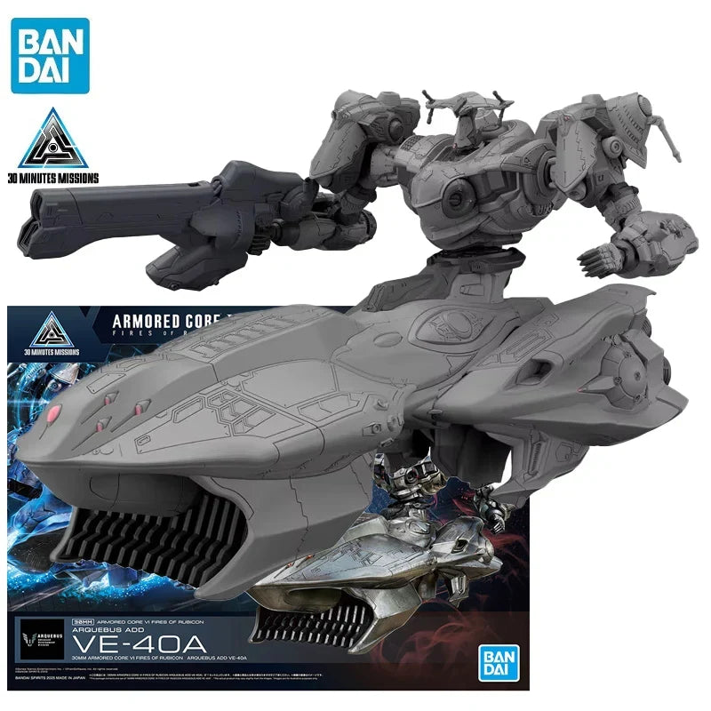In Stock BANDAI 30MM ARMORED CORE Ⅵ FIRES OF RUBICON ARQUEBUS ADD VE-40A Game Anime Action Figures Assembly Model Toy