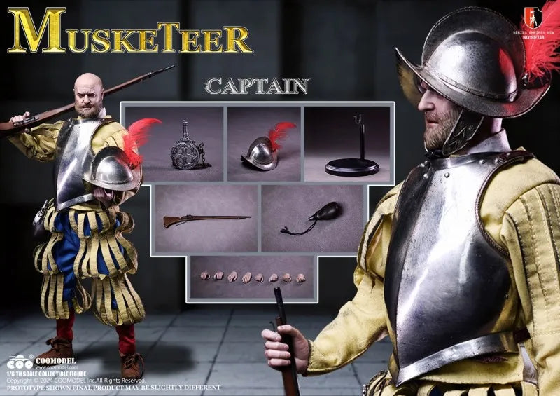 In Stock COOMODEL SE138 SE139 1/6 Male Spanish Soldier Warrior Musket Infantry Full Set Delicate 12in Action Figure Model