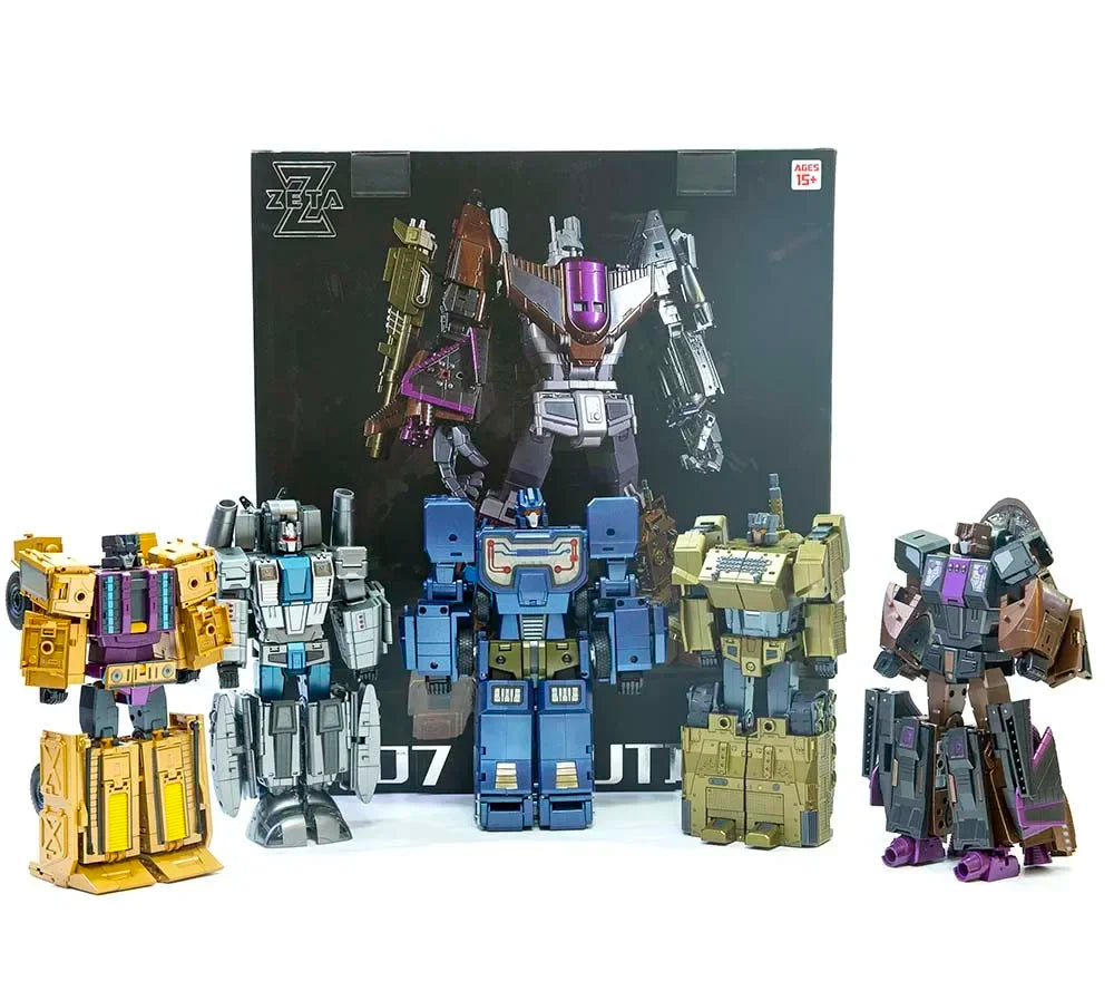 New Transformation Toys Robot Zeta Toys ZA-07 ZA07 Bruticon Bruticus chariot team Metal Chest Version Set of 5  Figure in stock