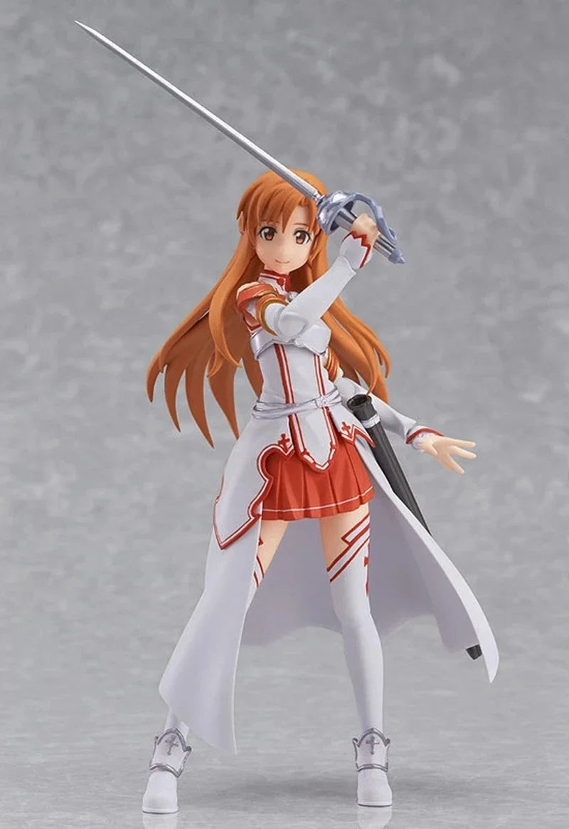 15CM Anime Figure Sword Art Online Yuuki Asuna Action Figure Standing Figure Toy with Action Face Swap PVC Collectible Gift