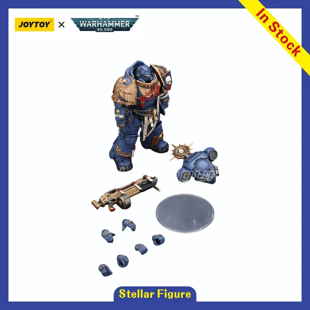 【SF】JOYTOY Warhammer 40K 1/18 Action Figure Ultramarines Heavy Relic Primus Armor with Heavy Relic Bolt Rifle Model Toys Gifts