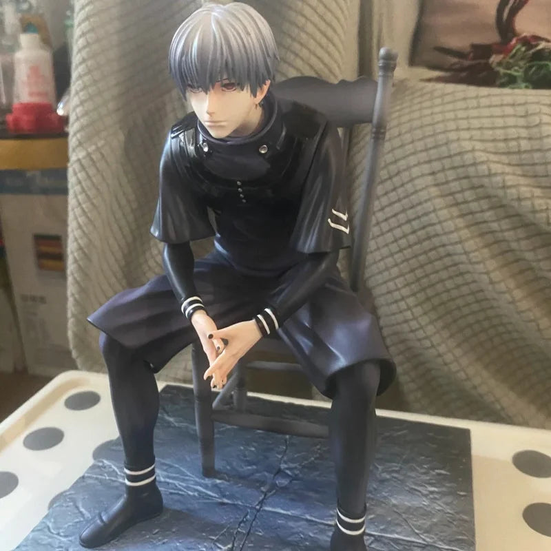 New Tokyo Ghoul Golden Wood Research Statue Model Collectible Figure Sitting Pose In Box Anime Surrounding Sculpture Toy Gift
