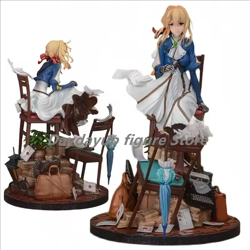 28cm GK VIOLET EVERGARDEN Anime Girl Figure Violet Evergarden Action Figure Sexy Figurine Collectible Model Doll Toy