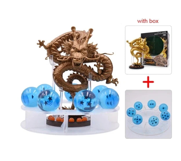DBZ Anime Shenlong Figures Set Esferas Del Dragon and 7 Stars Dragon Crystal Balls 3.5cm Shelf Figurine Collection Model Toys