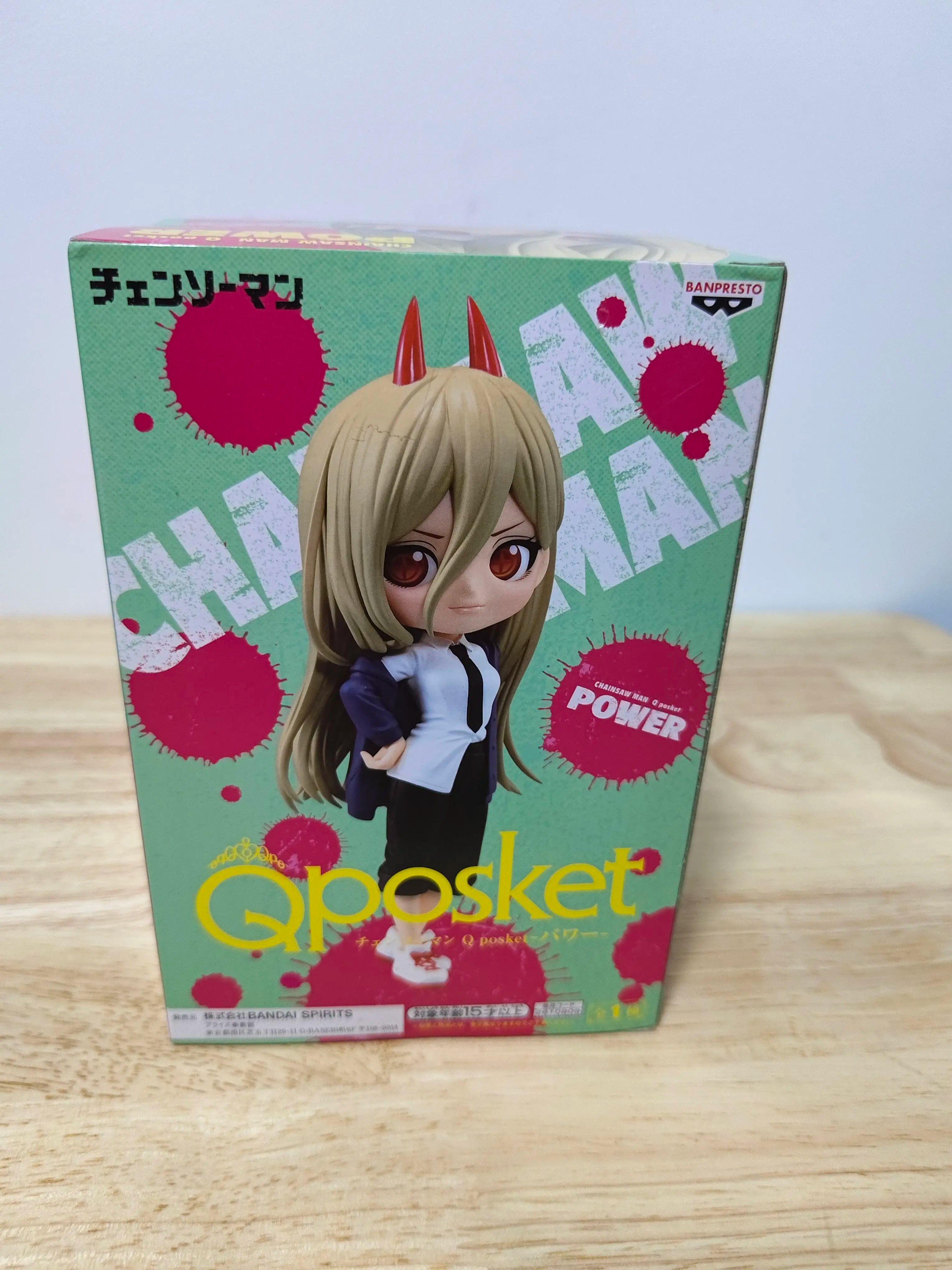 BANDAI Original BANPRESTO Q Posket Chainsaw Man POWER MAKIMA Denji Hayakawa Aki Anime PVC Action Figure Model Desktop Decoration