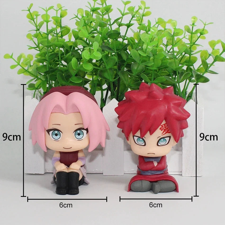 Popular Naruto Anime Figures Kakashi Action Figures Q Version Models Cute Sasuke Itachi Figures Car Decoration Accessories Toys