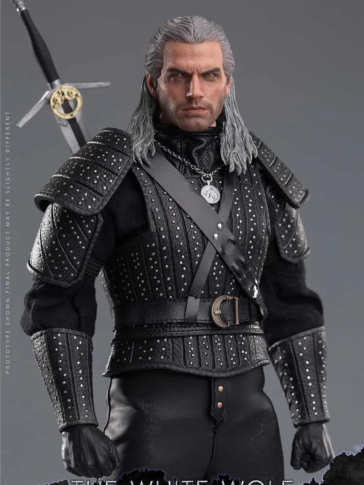 BUZZTOYS BUZ001 1/6 Scale Brave Hunter Wizard Male Action Figure Gray Hair Witcher Simulation Delicate 12" Full Set Soldier