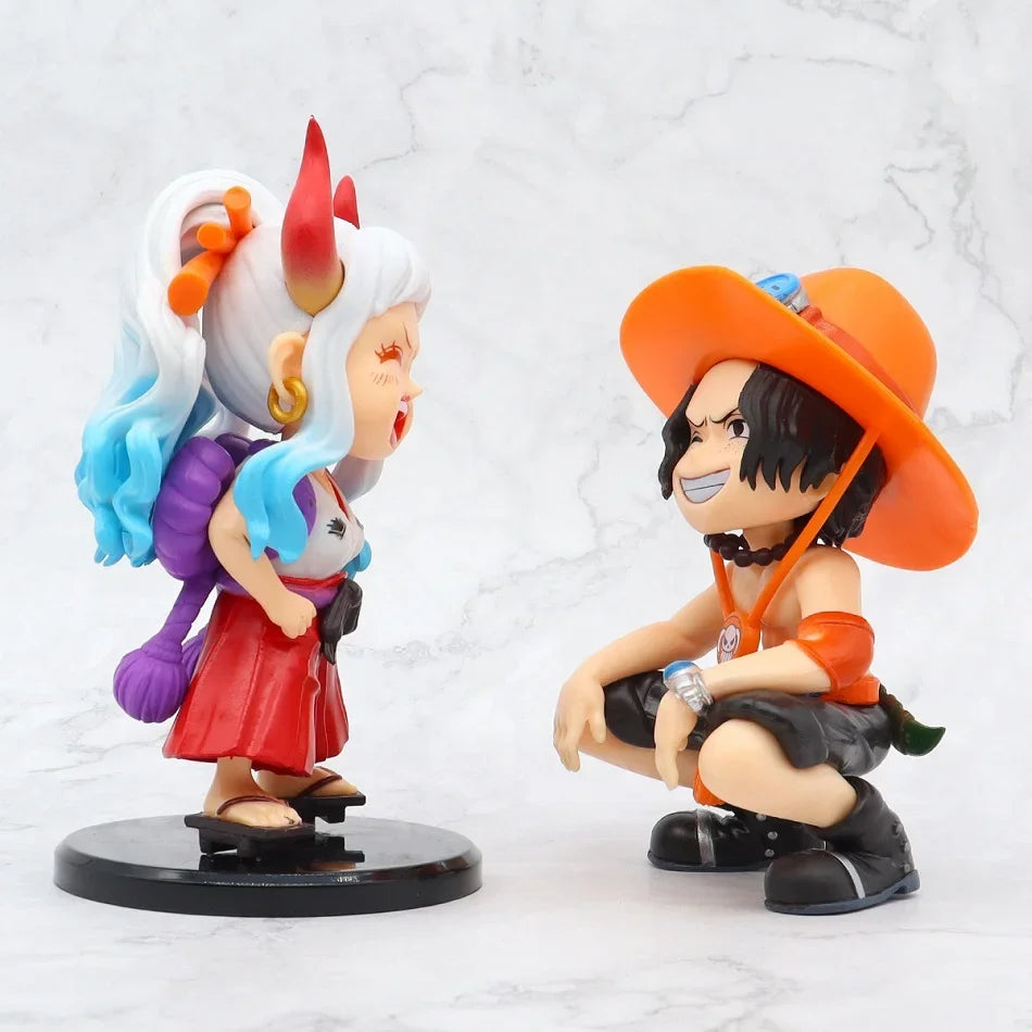 One Piece Anime Figure Doll Portgas D Ace Yamato Q Version Model Decor Peripheral Ornament Children Charm Birthday Gifts Toys