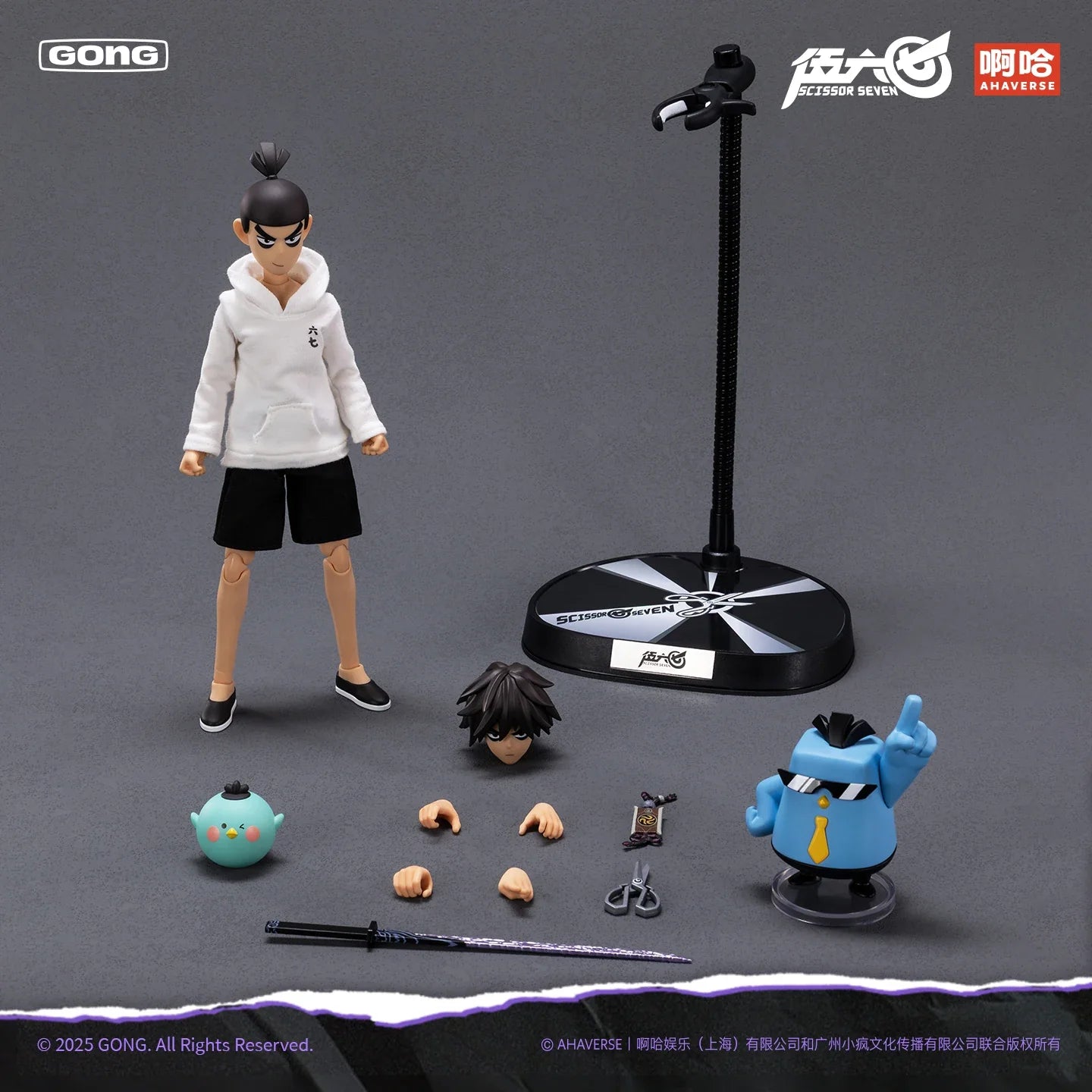 The First Original Creation 22cm Scissor Seven Action Figure Model 1/8 Anime Series Killer Seven Model Toy Collectible Gift