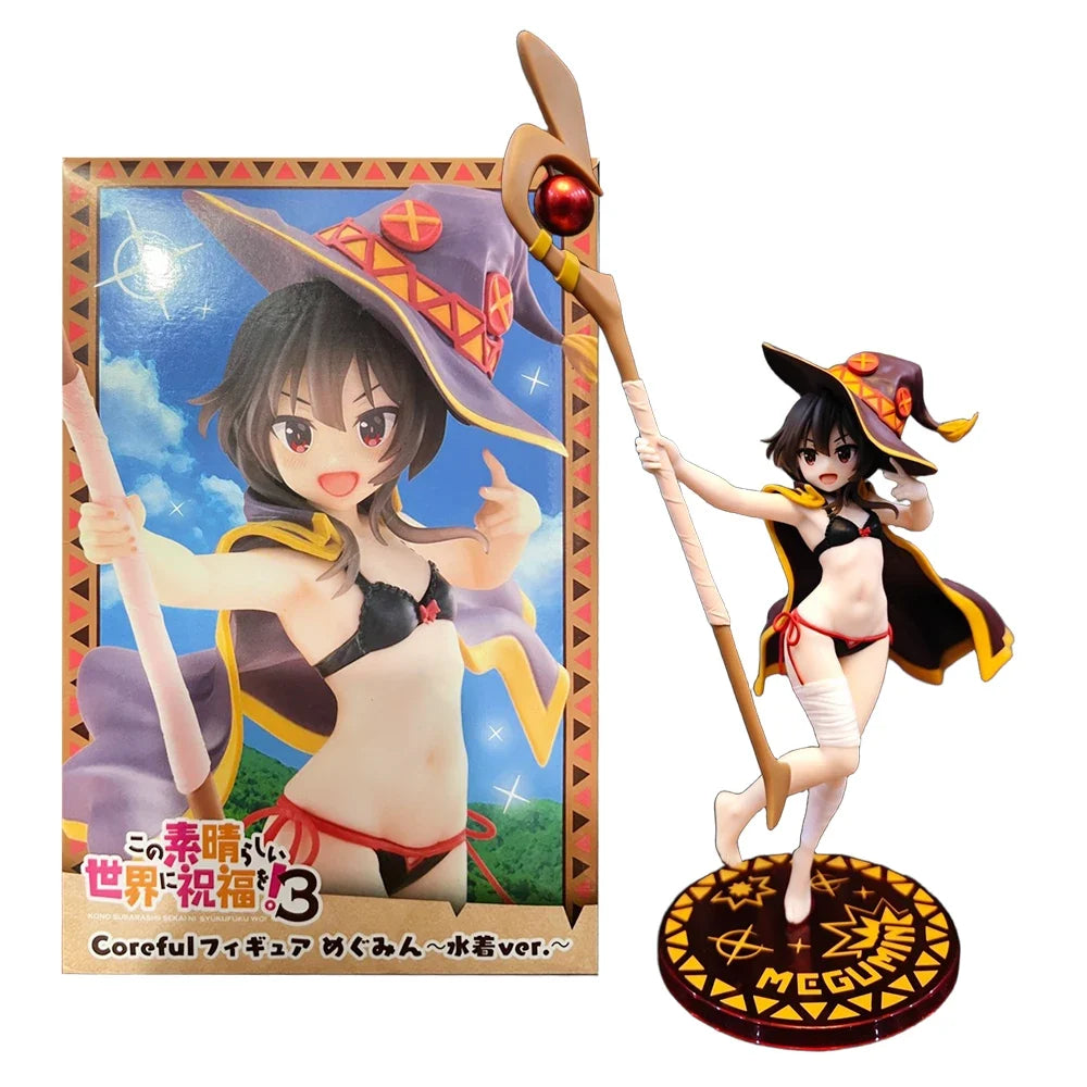 18CM Anime Kono Subarashii Sekai ni Shukufuku o! Megumin Figure Swimsuit Style Standing Model Toy Doll Aciton Figure PVC