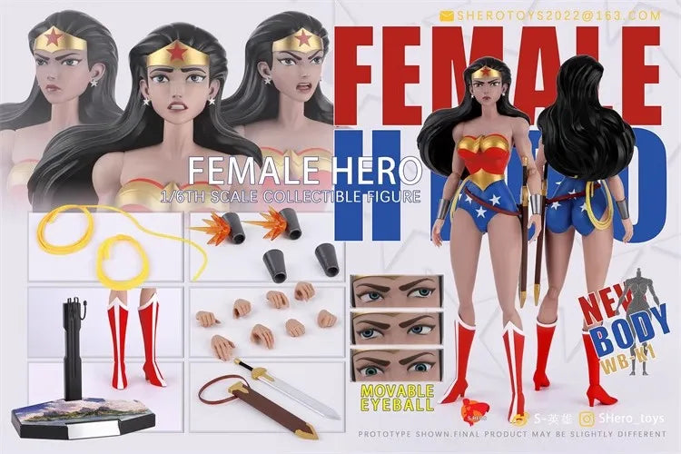 Collectible In Stock SHERO TOYS SH007 1/6 Scale Female SUPER-HERO Comic Version Superwoman 12" Women Soldier Action Figure Model