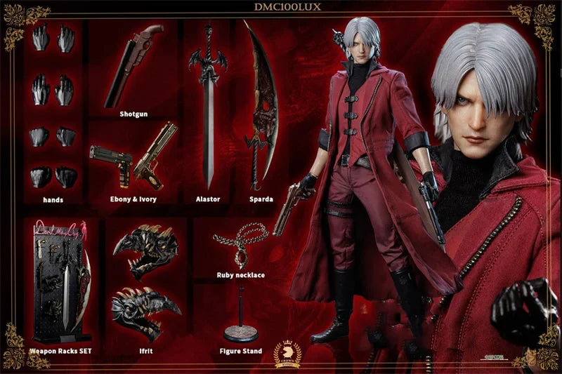 Asmus DMC100LUX 1/6 Scale White Hair Red Clothes Devil Hunter Dante Deluxe Edition Full Set 12inch Action Figure Model Dolls