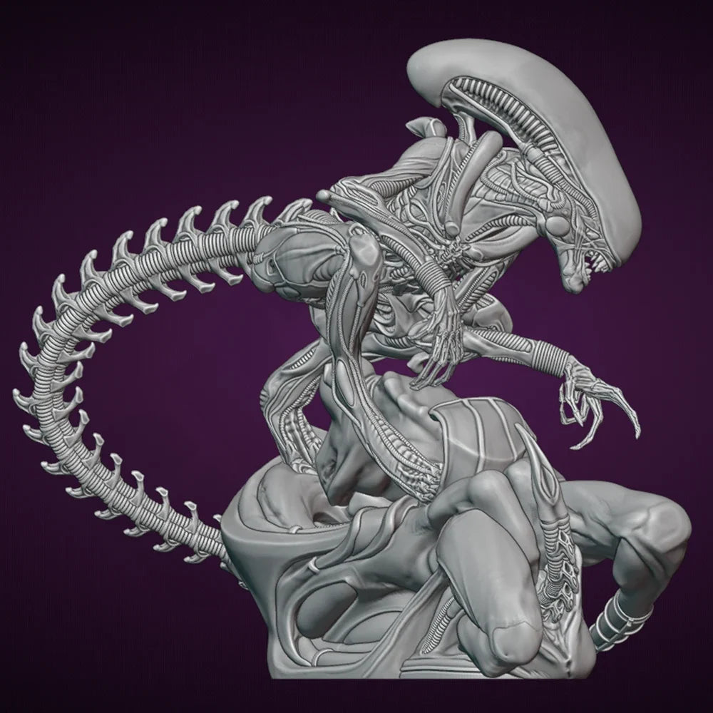 1/24 Alien Sexy Monster Sally Resin Figurine Toy Unpainted GK Doll Unassembled 3D Print Assembly Miniature Reduction Statue