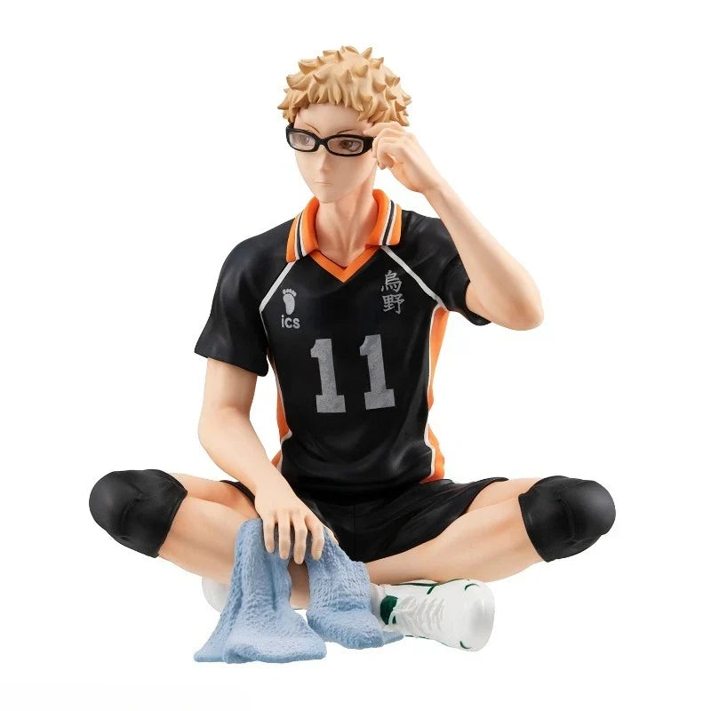 Haikyuu!! MegaHouse Tsukishima Kei 100% Original genuine 110mm PVC Action Anime Figure Model Toys Figure Collection Doll Gift