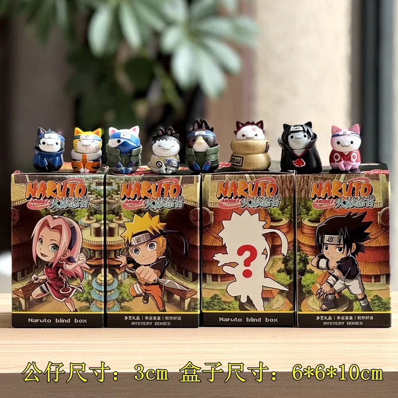 Naruto hand-made blind box, full set of Q version Naruto Sasuke Kakashi, I love Luo cartoon ornaments doll birthday gift anime