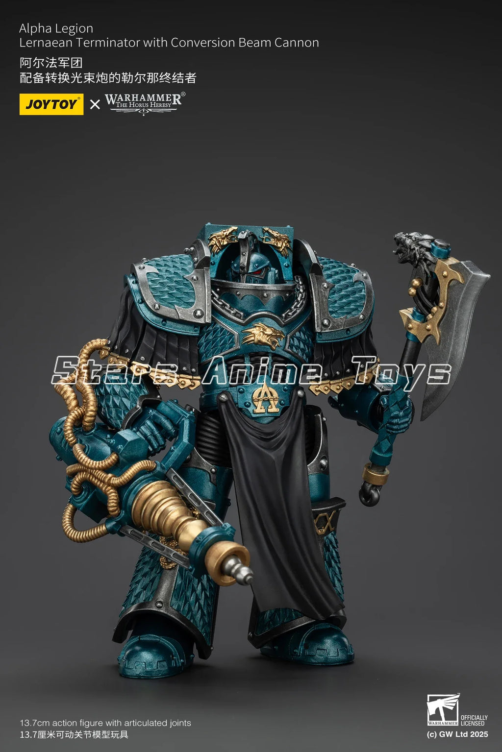 JOYTOY 1/18 Action Figure Warhammer The Horus Heresy Alpha Legion Lernaean Terminator with Conversion Beam Cannon Toy
