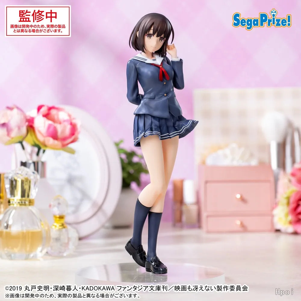 Original Sega Anime Toy Saekano: How To Raise A Born Girlfriend Megumi Kato Jk Girl Uniform Figure Model Desktop Ornament Toy
