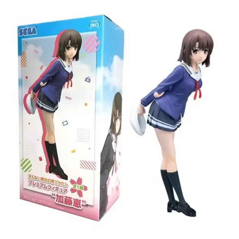 20CM Anime Saenai Heroine no Sodatekata Kato Megumi Action Figure School Uniform Dress Up Model Doll Collection Decor Toys Gifts