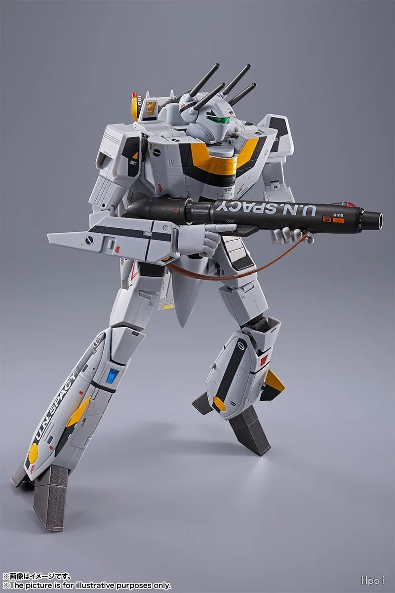 【Original】BANDAI DX Chogokin Macross VF-1S Valkyrie (Roy Focker Special) Mecha-Complete 1/48 Action Figure Model Toy