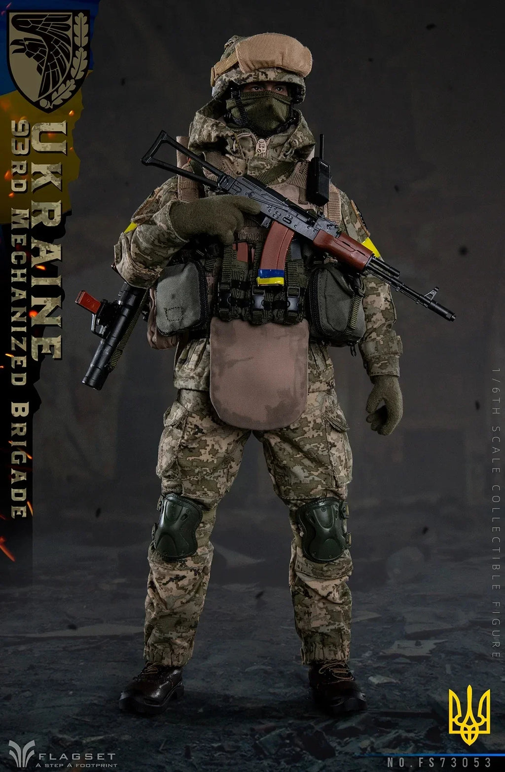 In Stock FLAGSET FS73053 1/6 Special Force Ukrainian 93rd Mechanized Brigade Anti Tank Operator Full Set 12in Action Figure Body