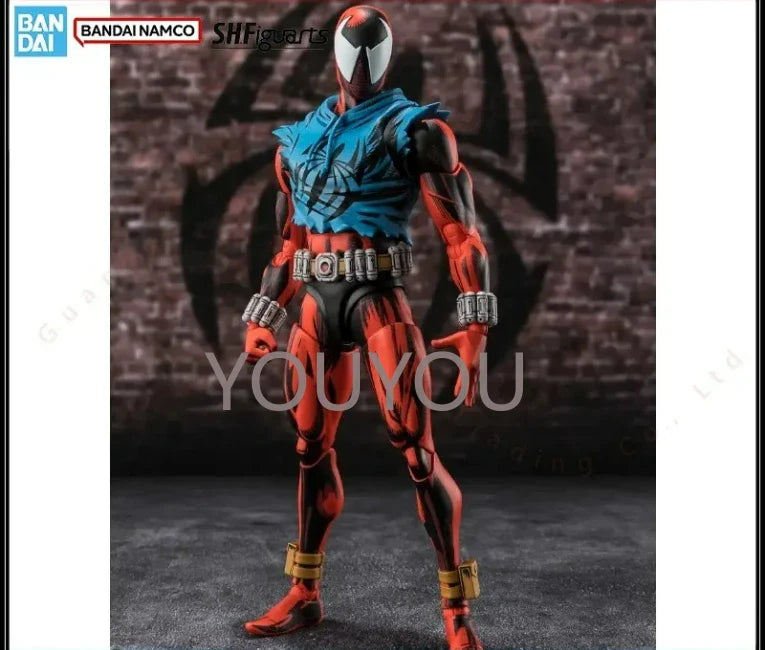 100% Original BANDAI S.H.Figuarts Spider-Man Across The Spider-Verse Ben Reilly Scarlet Spider Actionfigur