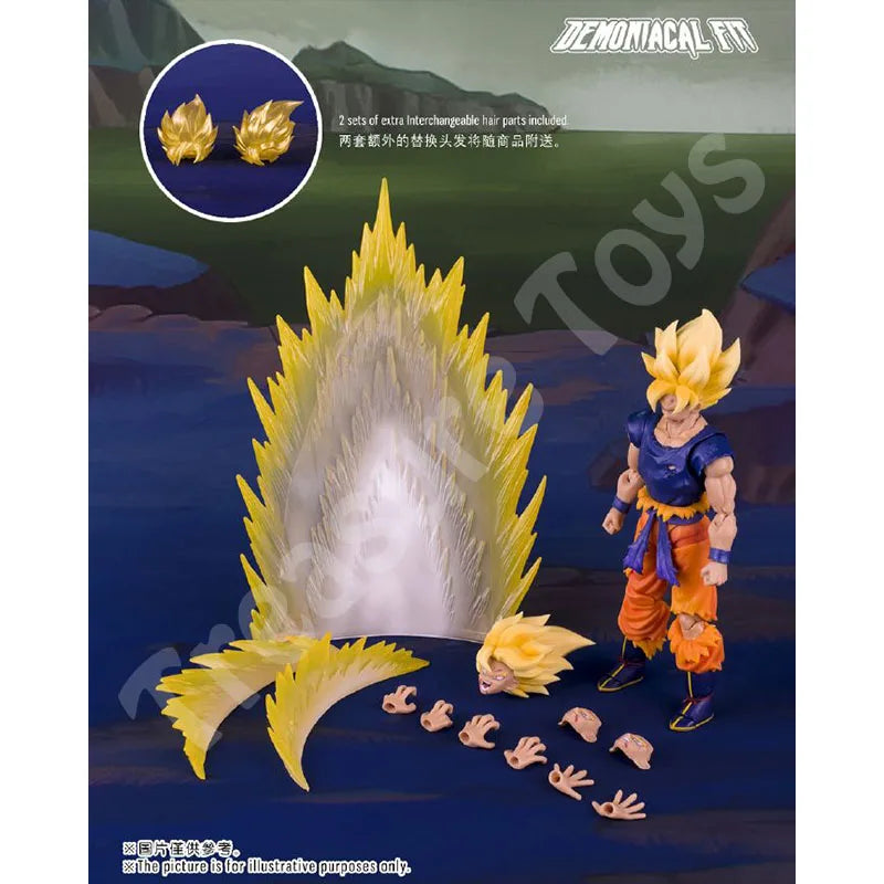 Demoniacal Fit Son Goku Figure Dragon Ball Z SHF Super Saiyan Son Goku Anime Action Figure Model Fury Awakening Kids Toys Gifts