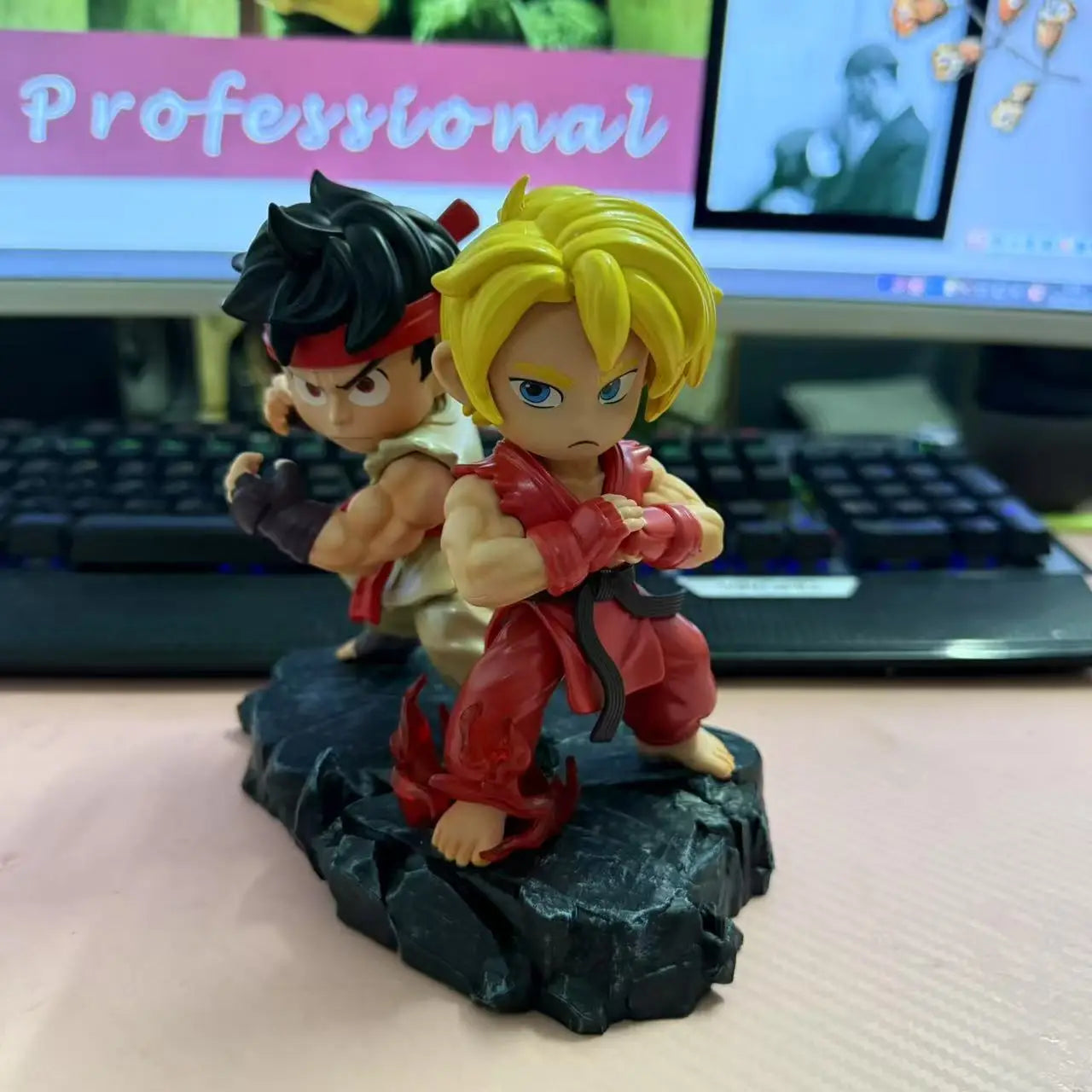 15cm Ken Ryu Q-Version Anime Figure Cute Desktop Ornament Trendy Art Collectible Exquisite Action Figurine Toy Christmas Gift