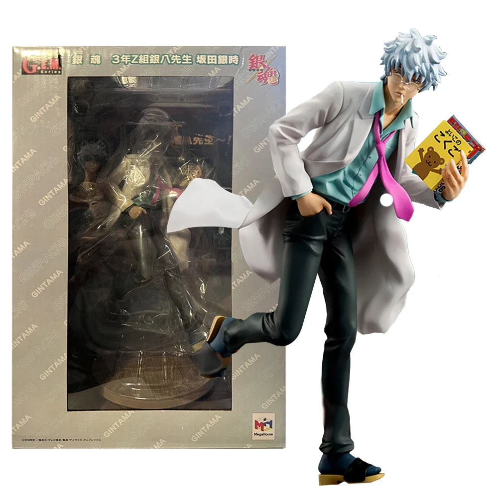 22CM Anime Gintama Ginpachi Sensei Figure 1/8 Stand Model Toy School Uniform Suit Ver Aciton Figure PVC Doll