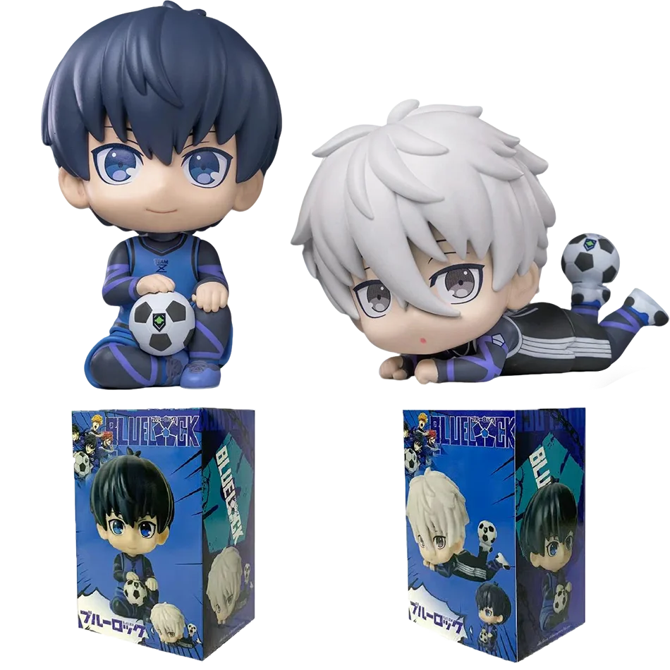 BLUE LOCK Action Figures Isagi Yoichi Nagi Seishiro Anime Figure Q Version Figurine PVC Collectible Model Kids Doll Toys Gift