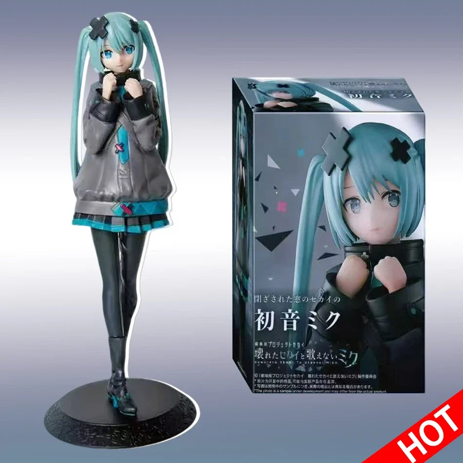 New In Stock Hatsune Miku In A World With Closed Windows Collectible Anime Action Kwaii Miku Figures Model Toys Christmas Gifts