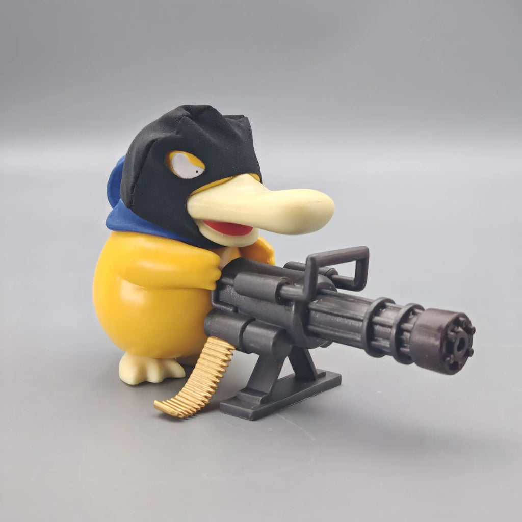 2025 Pokemon Serie Psyduck Gatling Gun Figure Toy Cute Duck Collection Creative Figurine Model Anime Gifts Car Decor Toys