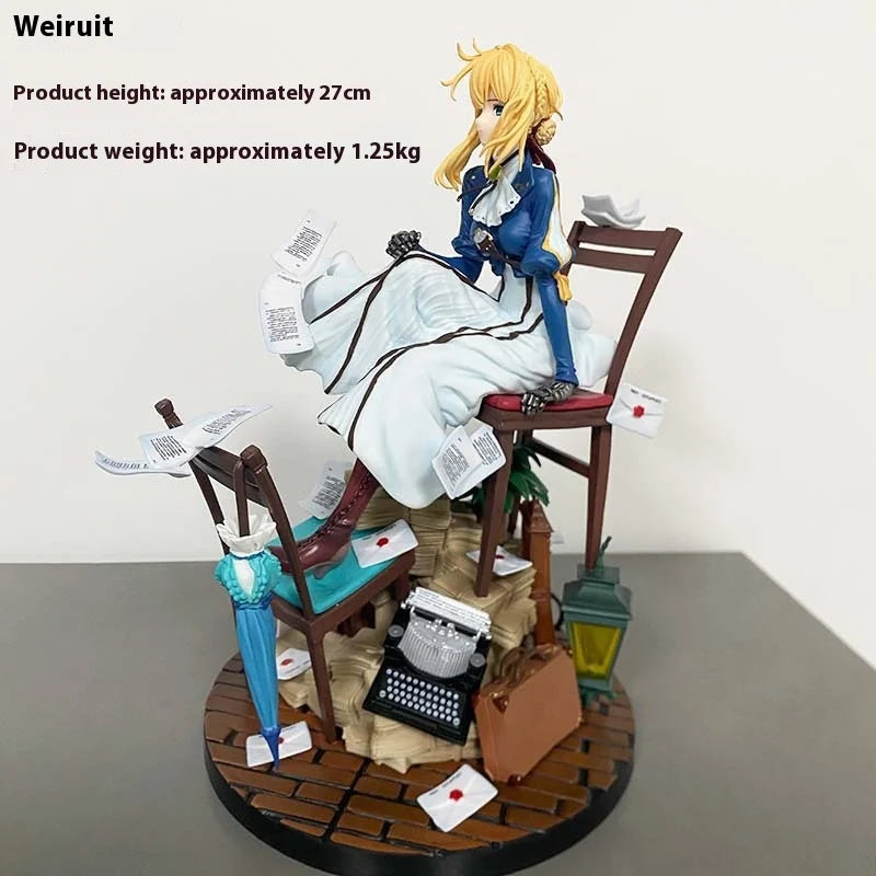Violet Eternalgarden Sitting Posture Pretty Girl 27cm Gk Manga Figures Chair Anime Surrounding Desktop Statue Ornament Toy Gift