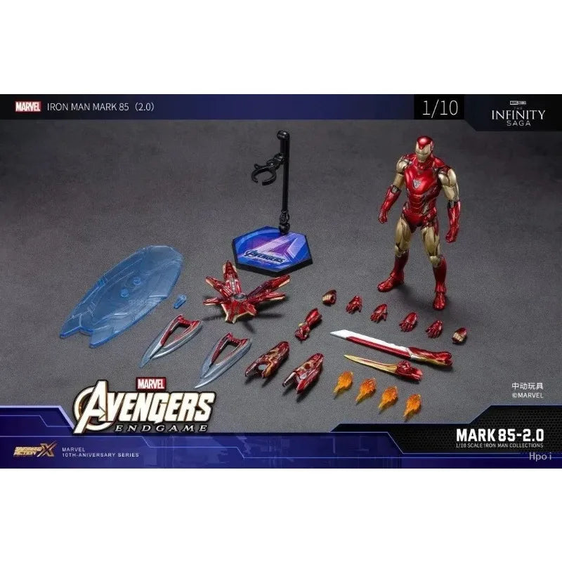 Original ZD TOYS MARVEL Iron Man MK85 2.0 Leuchtende Version Anime Figur Spielzeug Modell Sammlung