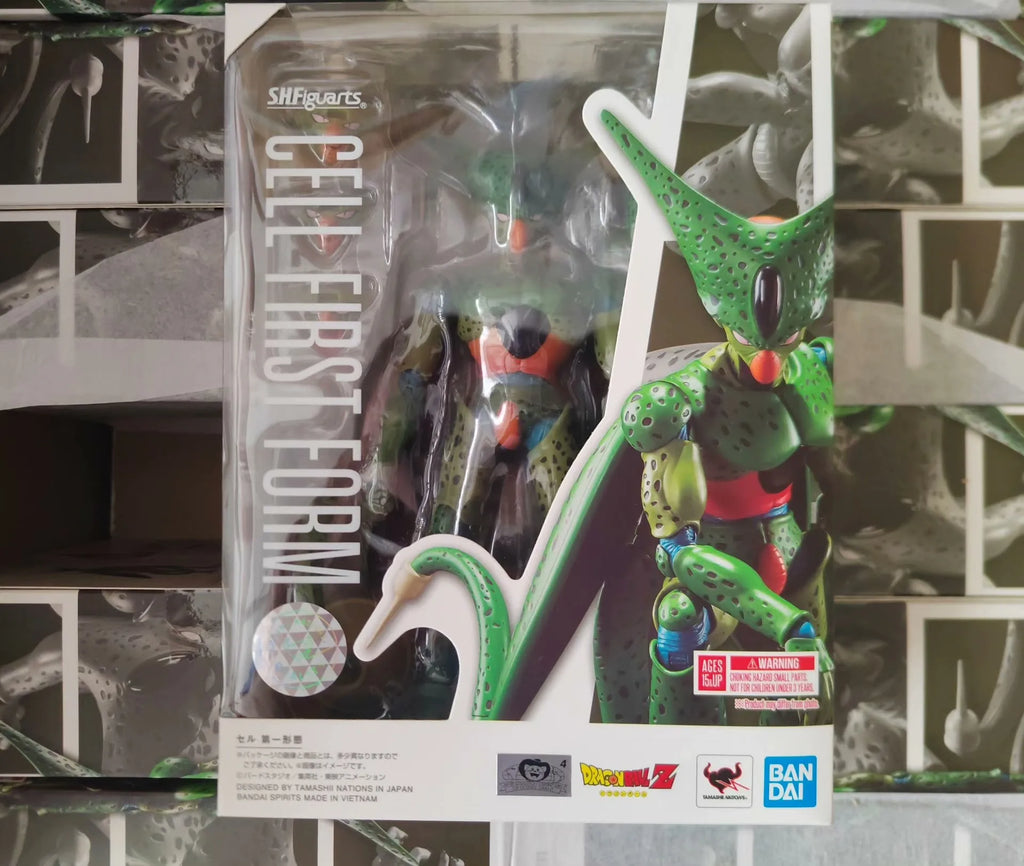 Bandai Officially Licensed DRAGON BALL Z  S.H.Figuarts Cell (First Form) Premium Collectible Model Gift