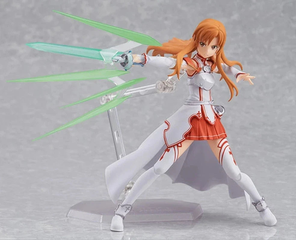 15CM Anime Figure Sword Art Online Yuuki Asuna Action Figure Standing Figure Toy with Action Face Swap PVC Collectible Gift