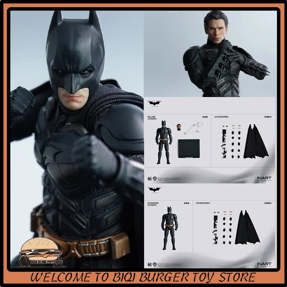 NEW INART Studio New Batman DC The Dark Knight Trilogy Action Figure 1/12 Bat Man Statue Model Customized Kid Toy Gifts