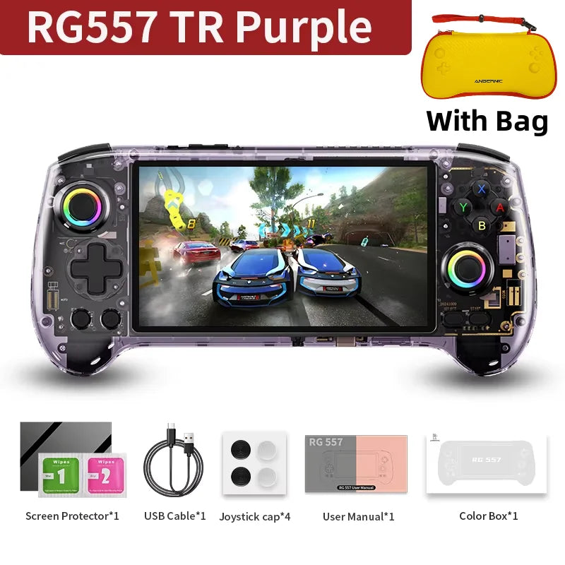 ANBERNIC RG557 RG 557 Retro Handheld Game Console Video Game Consoles 5.48"AMOLED Screen Android 14 Wifi 12G+256G PSP PS2 Gift