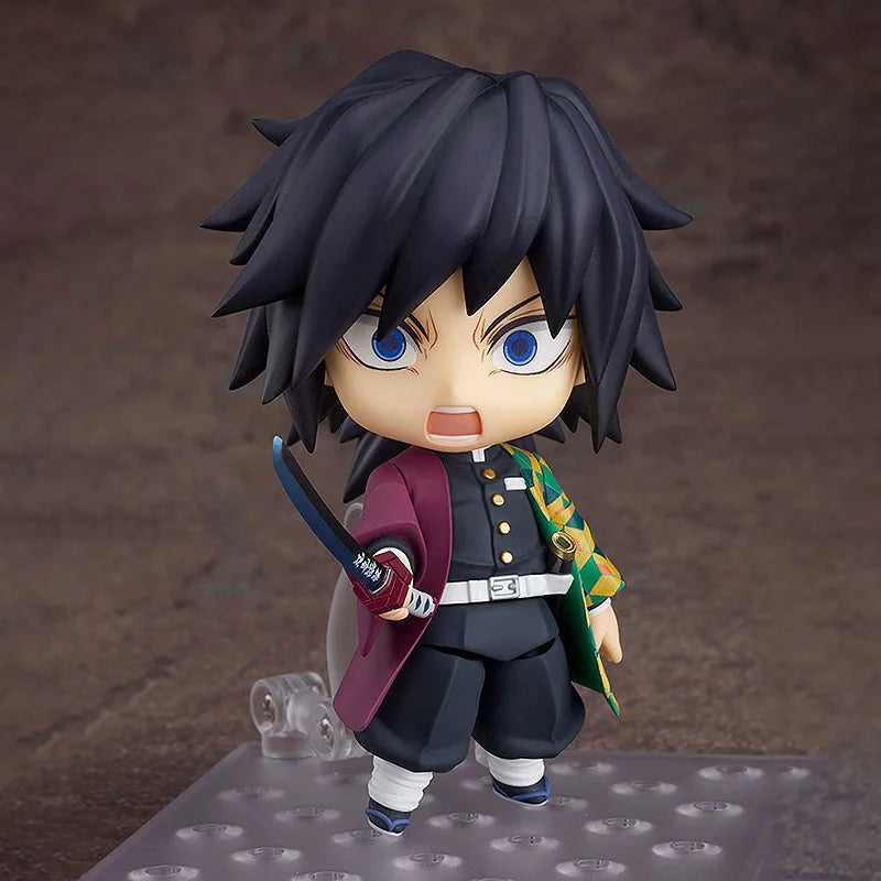 10CM Anime Demon Slayer Kimetsu No Yaiba Tomioka Giyuu Action Figures Q Version PVC Joint replaceable Figure Model Toy Gift