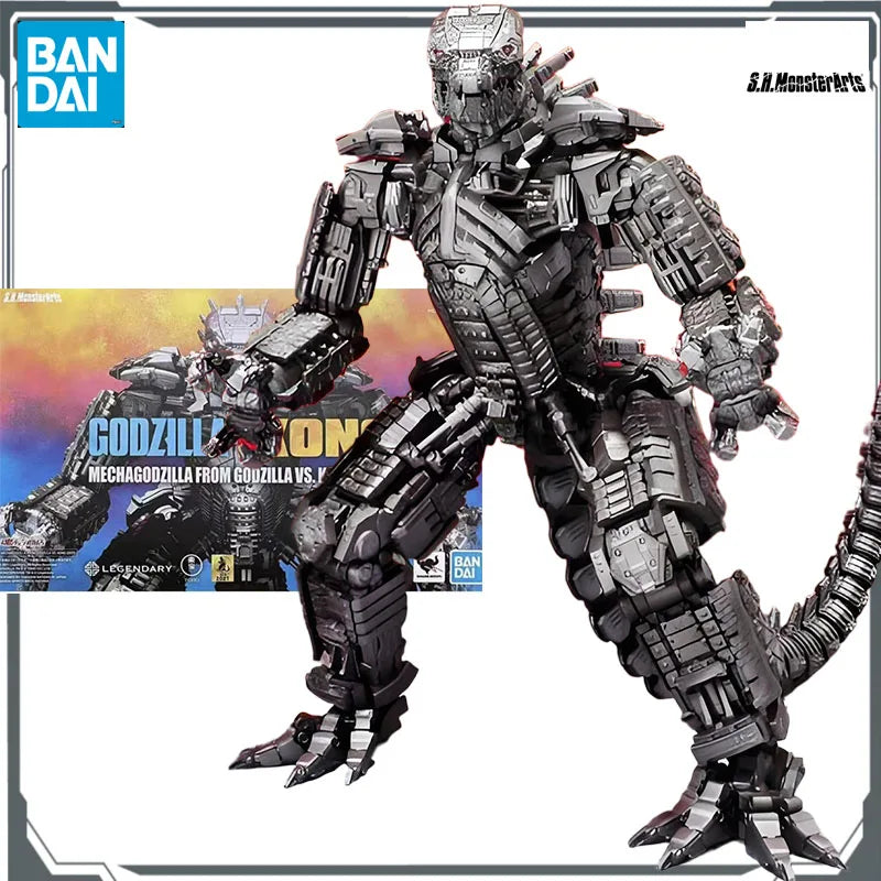 Bandai Original S.H.MonsterArts Mechagodzilla “Godzilla Vs. King Kong” (2021) - Duel Edition-&Mechagodzilla Model Gifts for Boys