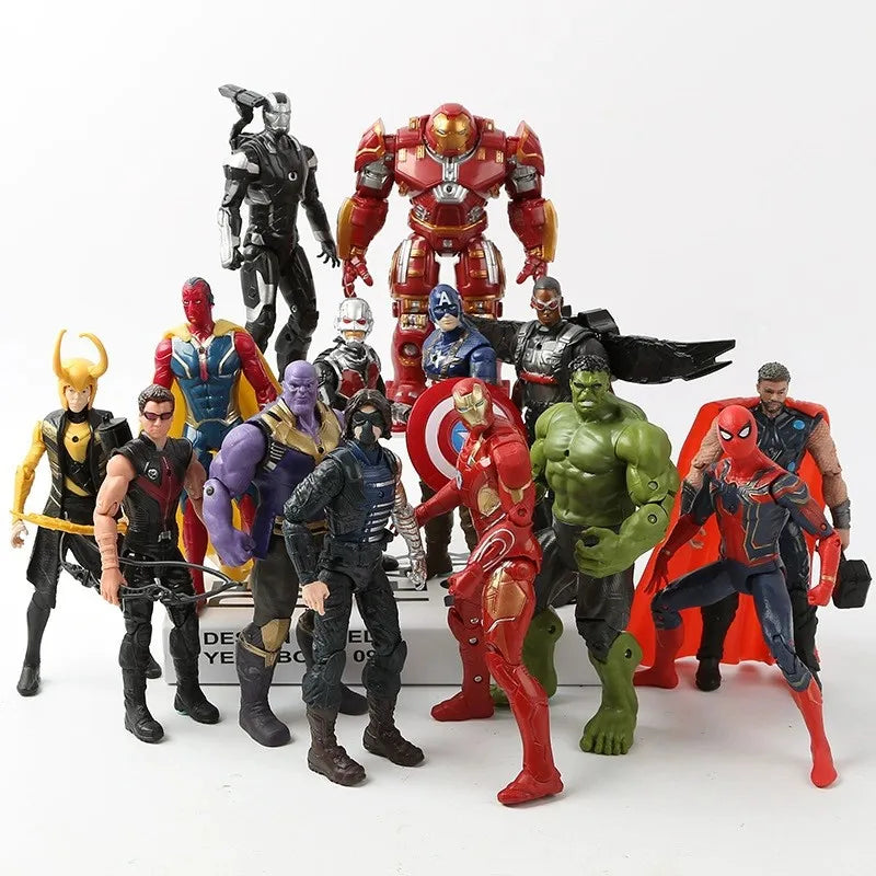 Avengers Hero Loki Spiderman Endgame Action Figure Ironman Thanos Antman Thor Model Props Collection Toy 15-17cm